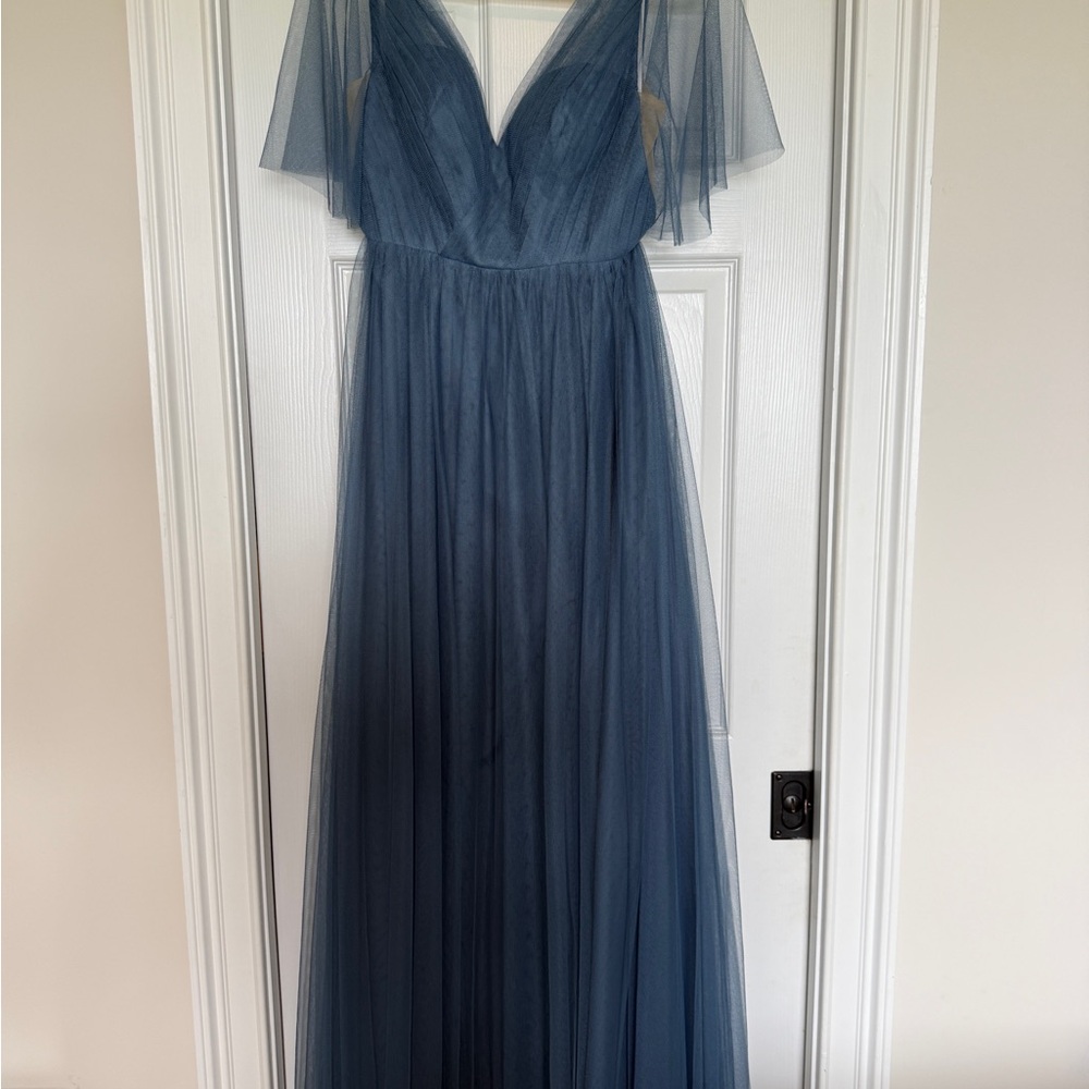 Revelry Dusty Blue Thea Tulle Dress Size 8